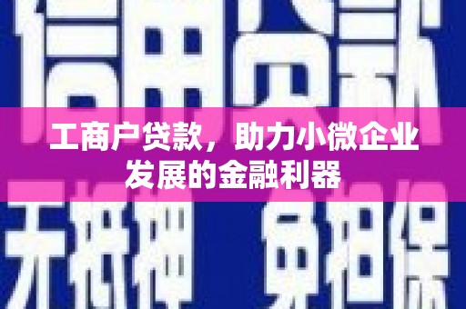 分宜工商户贷款，助力小微企业发展的金融利器