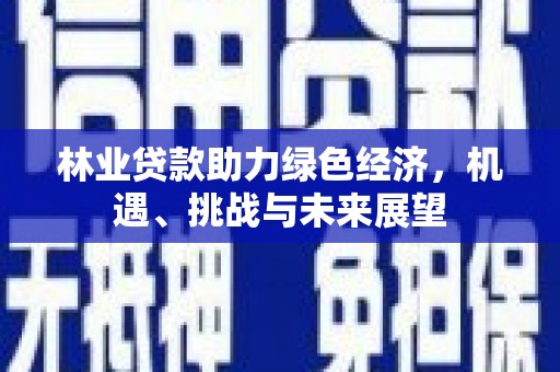 分宜林业贷款助力绿色经济，机遇、挑战与未来展望
