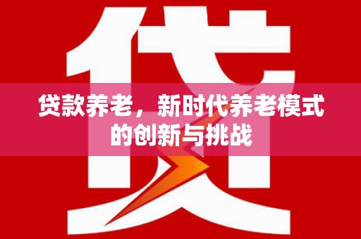 分宜贷款养老，新时代养老模式的创新与挑战