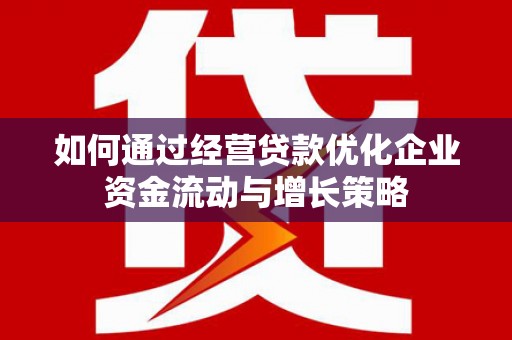 分宜如何通过经营贷款优化企业资金流动与增长策略
