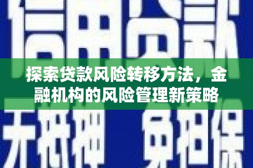 分宜探索贷款风险转移方法，金融机构的风险管理新策略