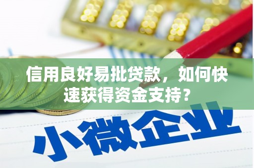 分宜信用良好易批贷款，如何快速获得资金支持？