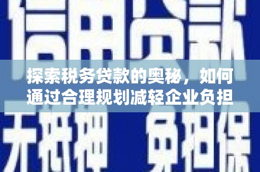 分宜探索税务贷款的奥秘，如何通过合理规划减轻企业负担