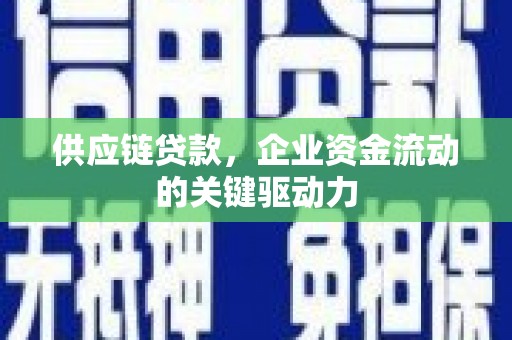 分宜供应链贷款，企业资金流动的关键驱动力