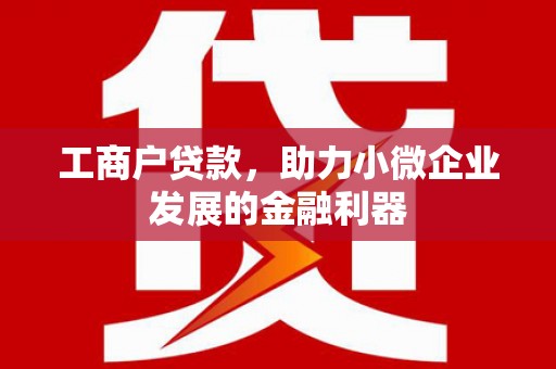 分宜工商户贷款，助力小微企业发展的金融利器