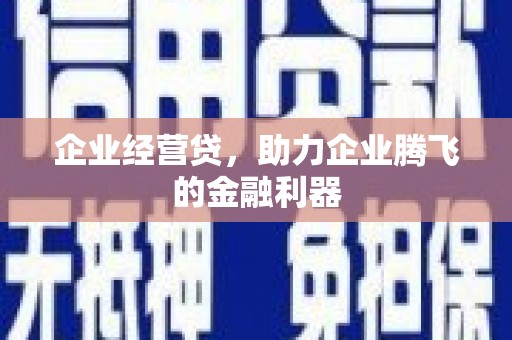 分宜企业经营贷，助力企业腾飞的金融利器