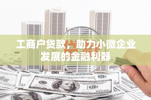 分宜工商户贷款，助力小微企业发展的金融利器