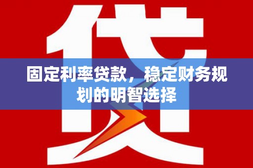 分宜固定利率贷款，稳定财务规划的明智选择