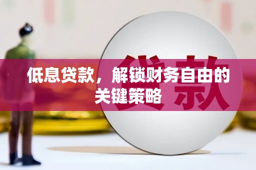 分宜低息贷款，解锁财务自由的关键策略