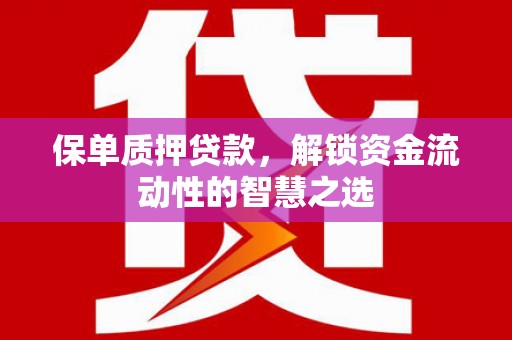 分宜保单质押贷款，解锁资金流动性的智慧之选