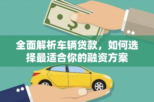 分宜全面解析车辆贷款，如何选择最适合你的融资方案
