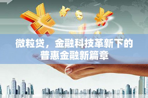 分宜微粒贷，金融科技革新下的普惠金融新篇章