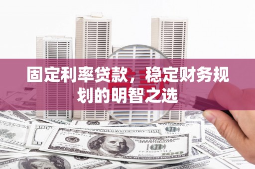 分宜固定利率贷款，稳定财务规划的明智之选